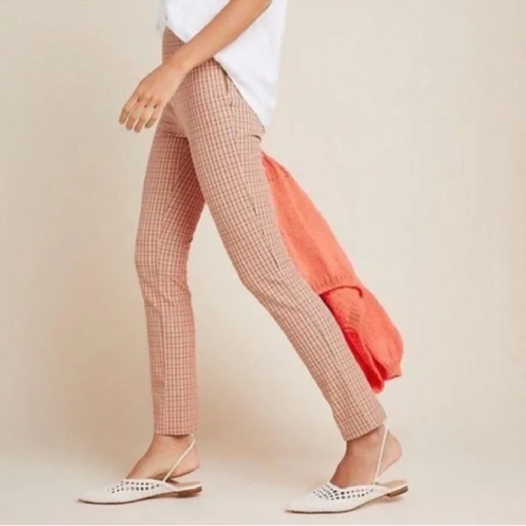Anthropologie Plaid Essential Slim Trousers 4